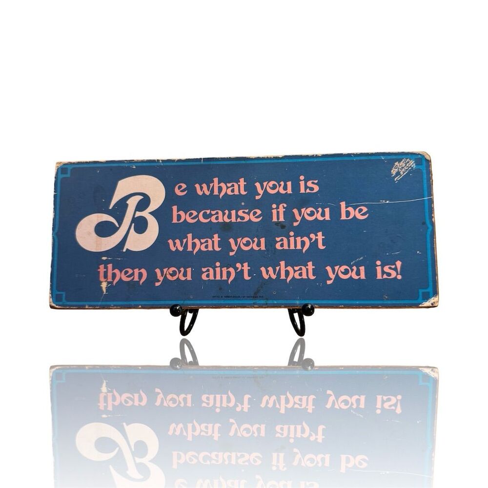 Vintage Inspirational Wooden Sign Plaque Blue Rustic Wall Decor